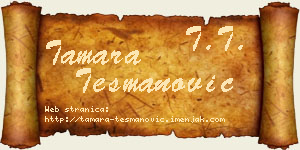 Tamara Tešmanović vizit kartica
